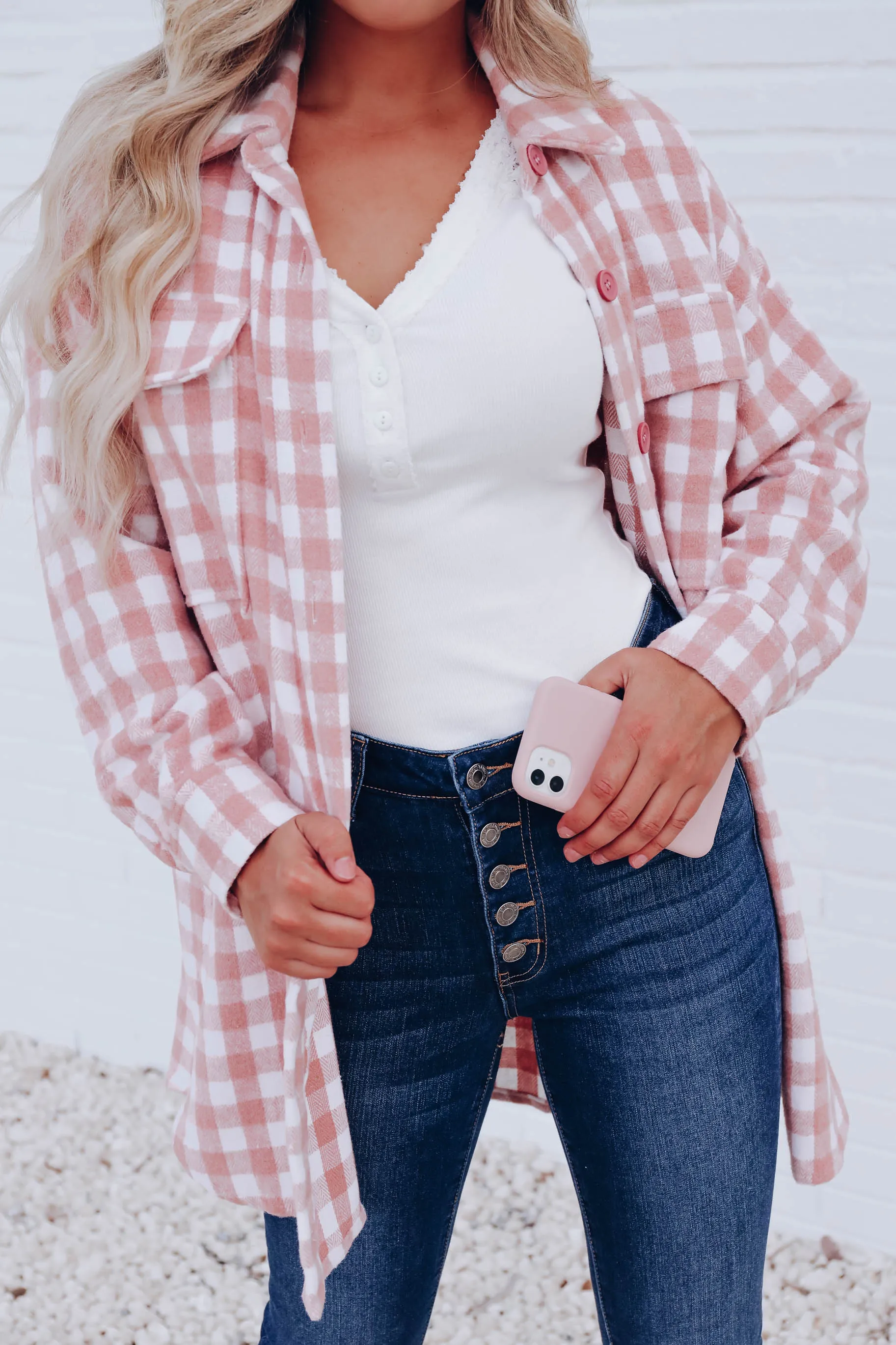 Perfectly Pink Plaid Shacket