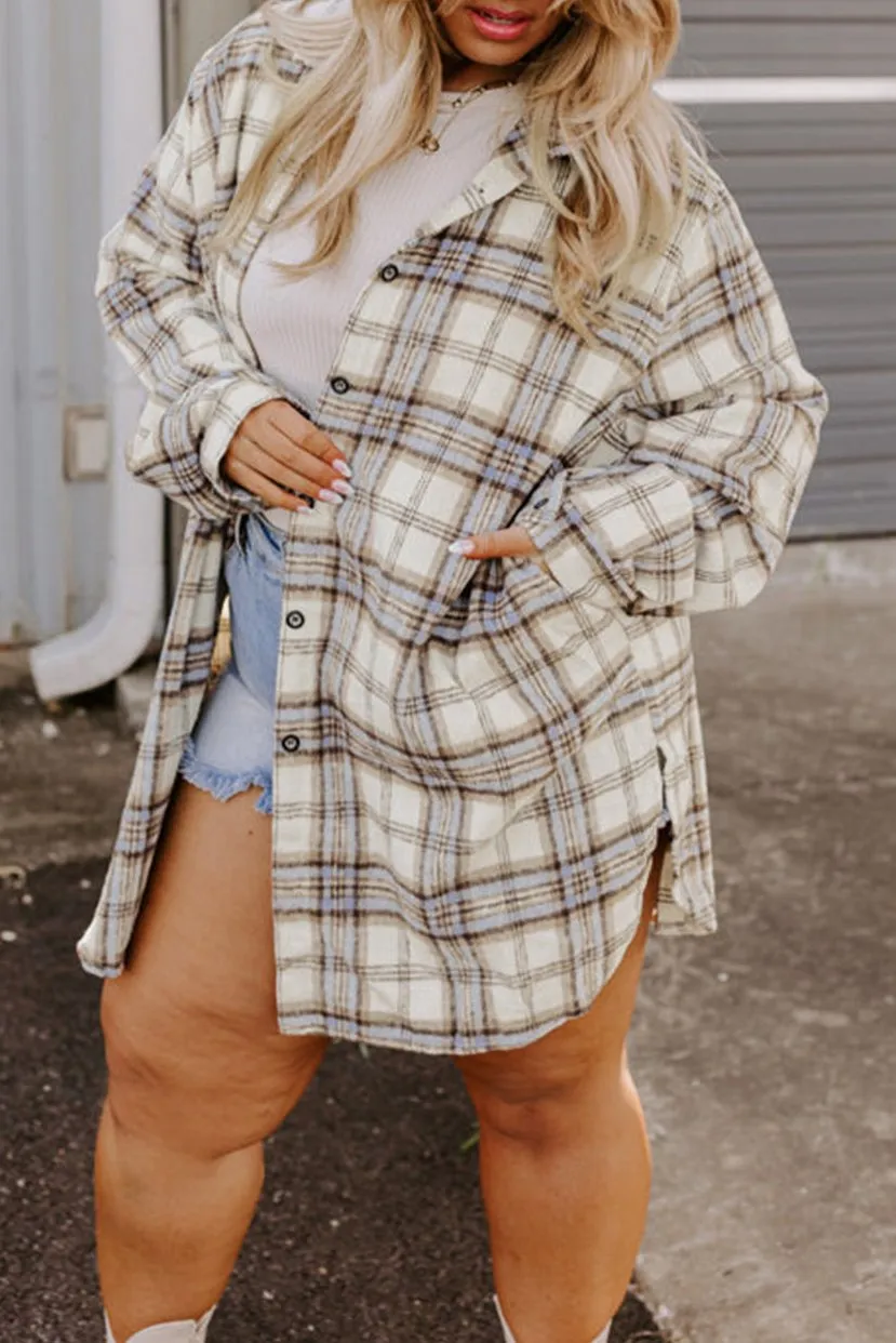 Plaid Tunic Shacket Plus Size