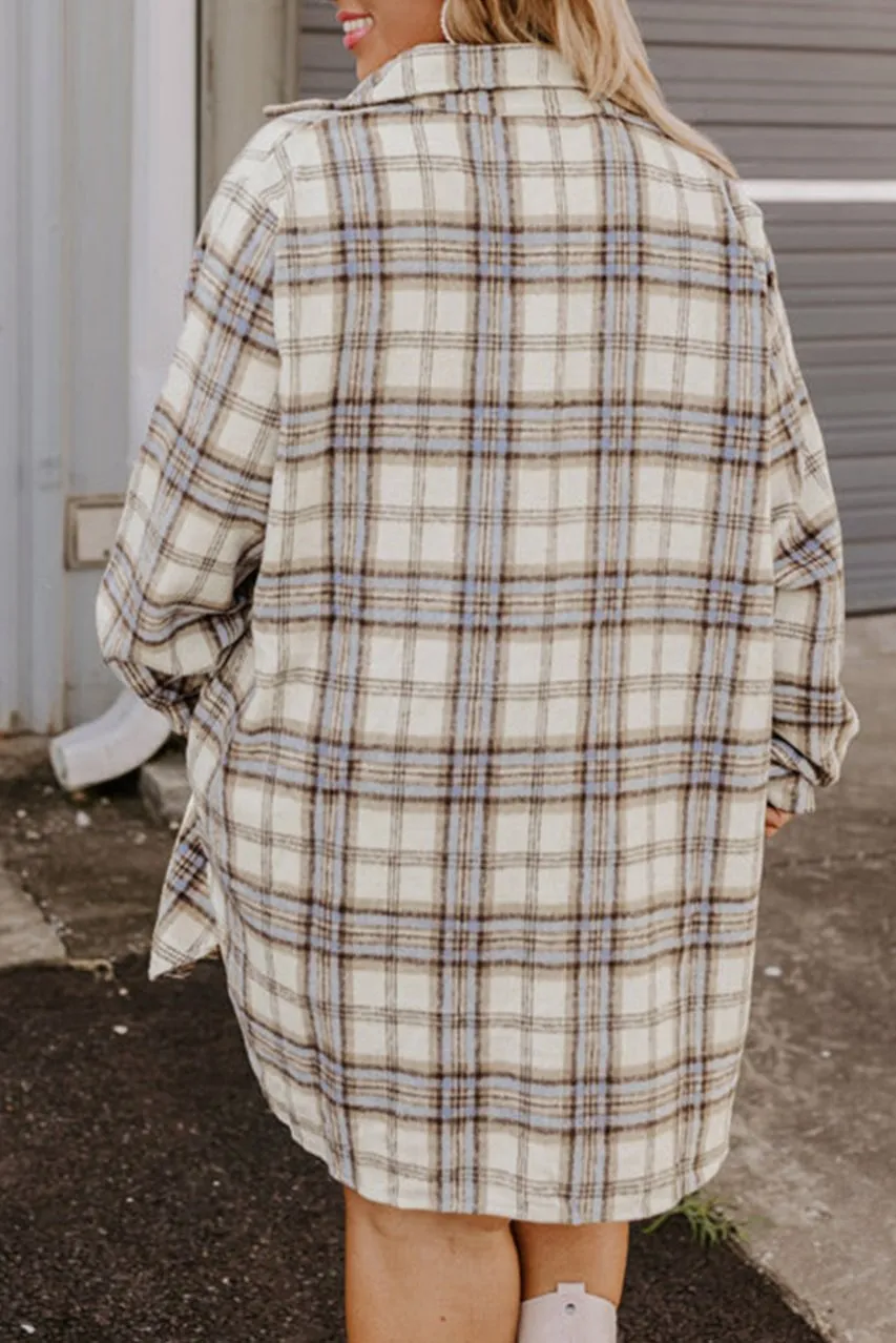 Plaid Tunic Shacket Plus Size