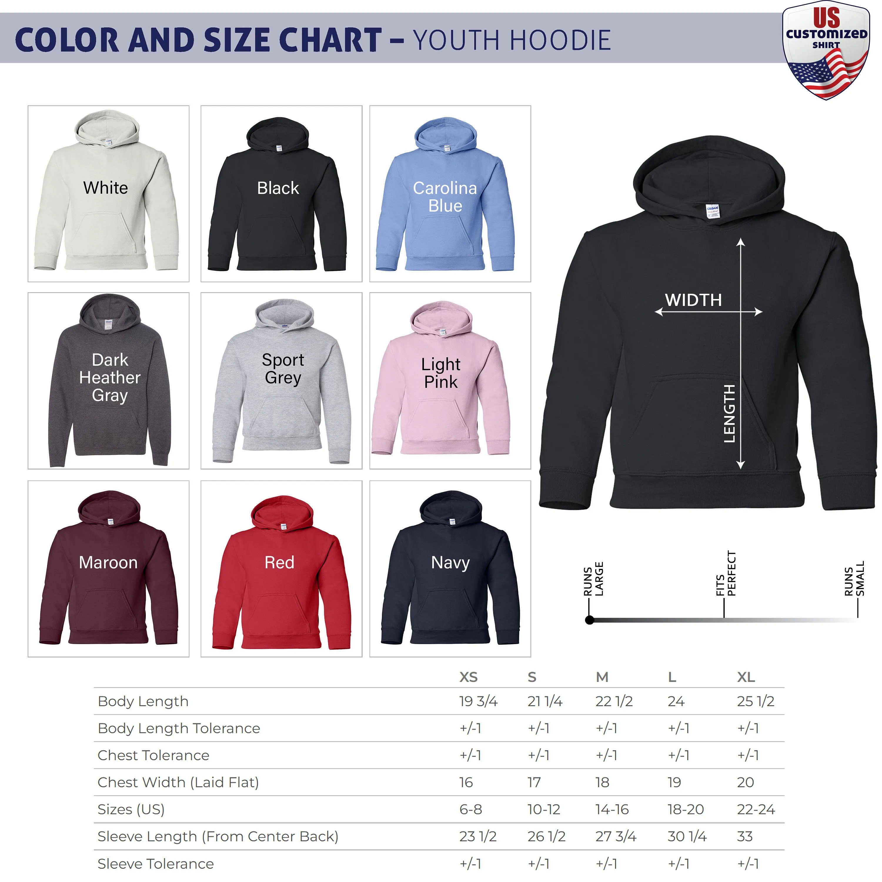 PLAIN YOUTH HOODIE P004