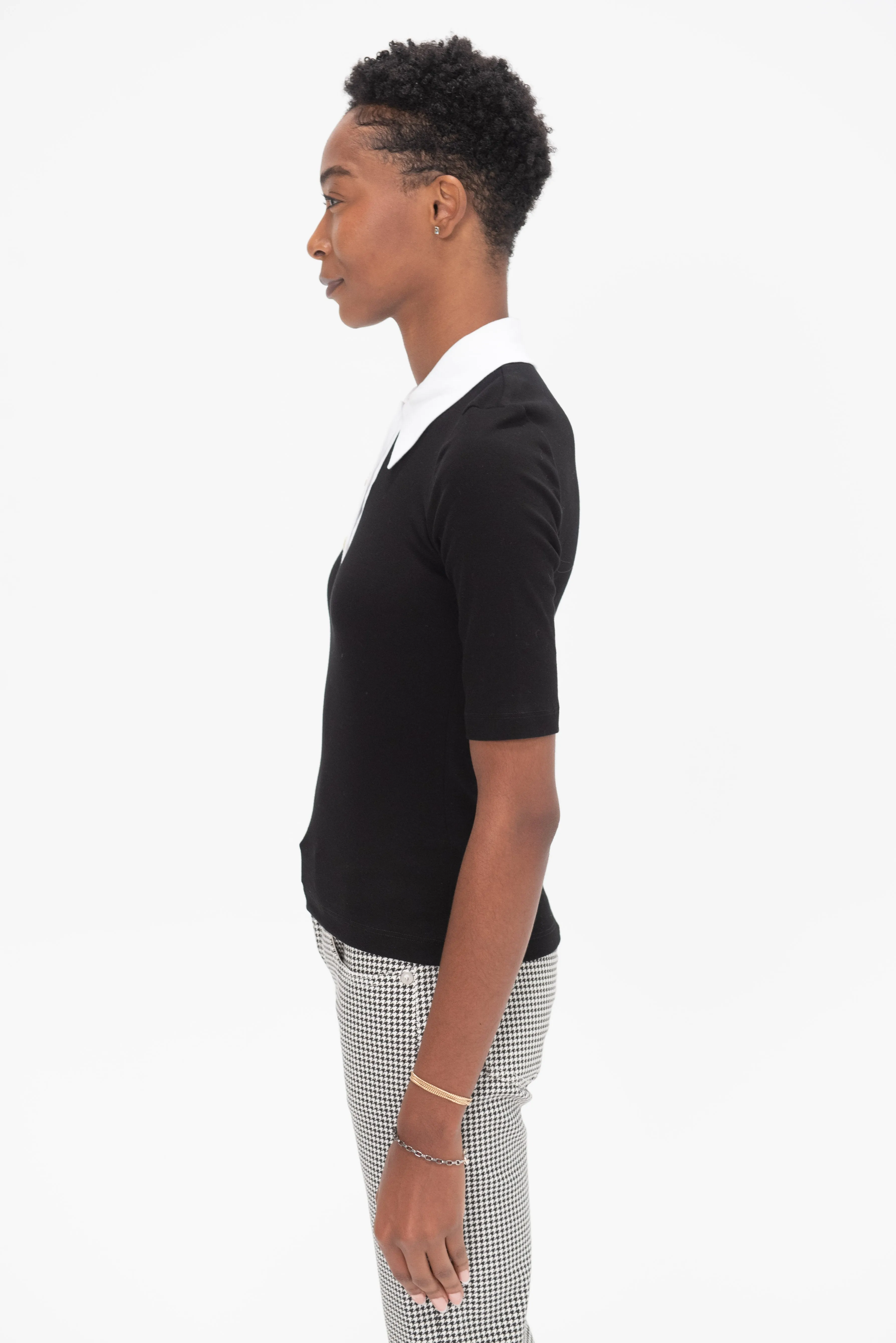 Polo T-Shirt, Black & White