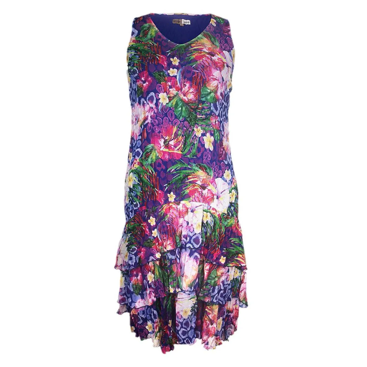 Printed Sapphire Blooms Dress - Sapphire