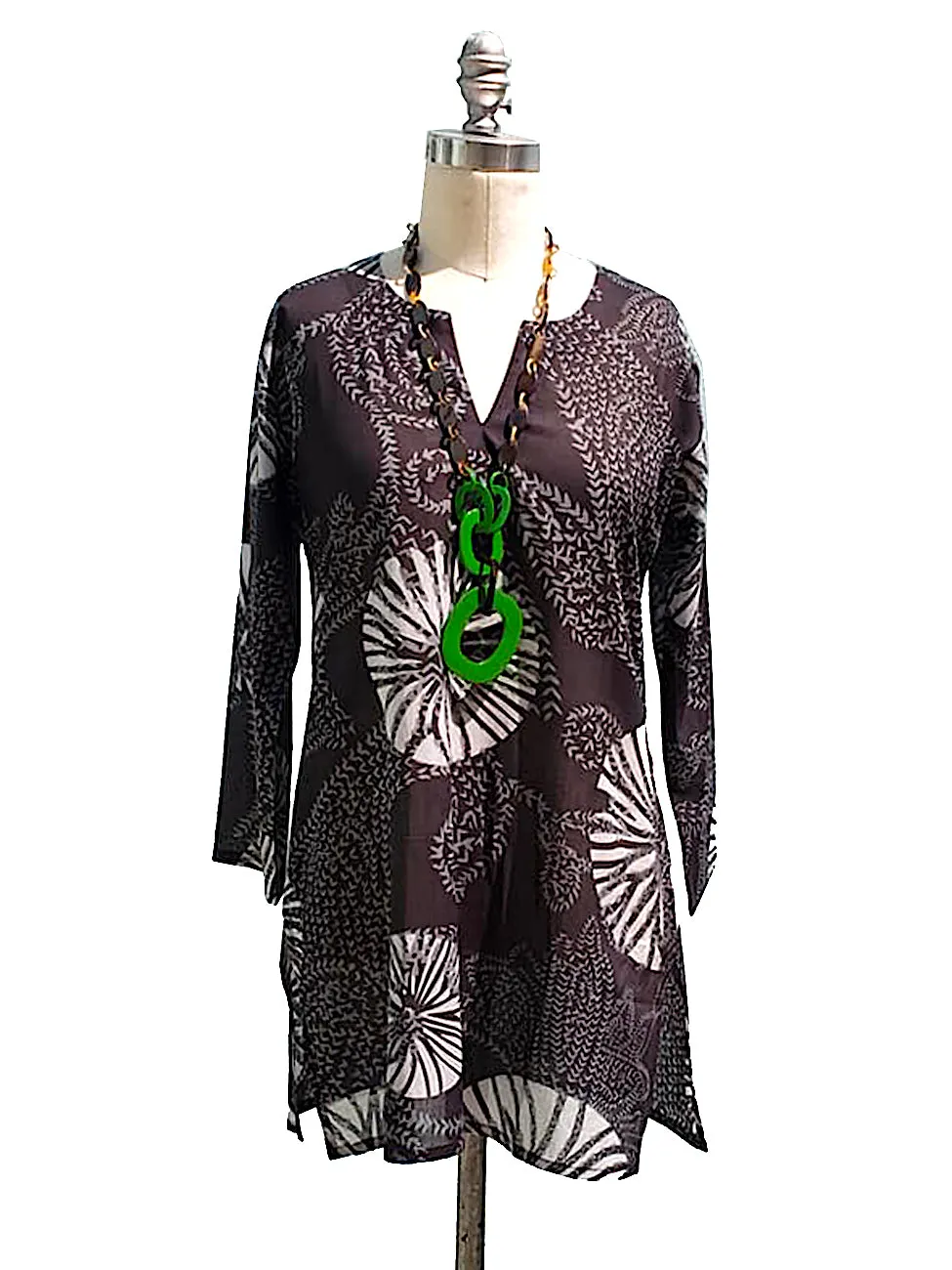 Raja Cotton Tunic Sanddollar Batik Black