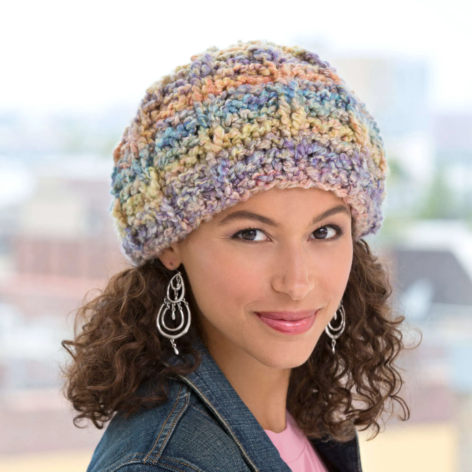 Red Heart Soft Pastel Knit Hat