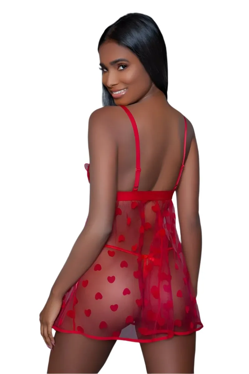 Red Hearts Valentine Babydoll