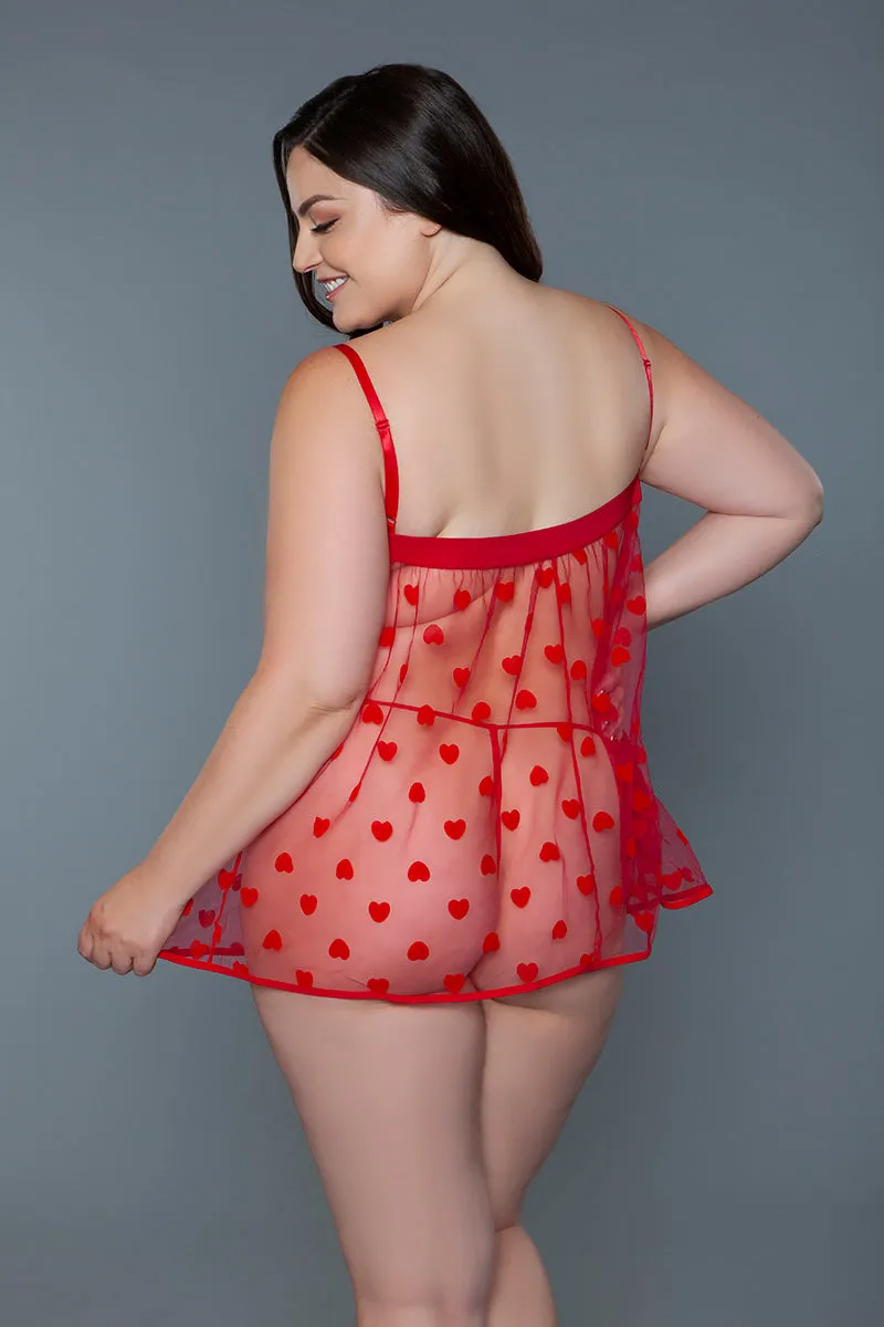 Red Hearts Valentine Babydoll