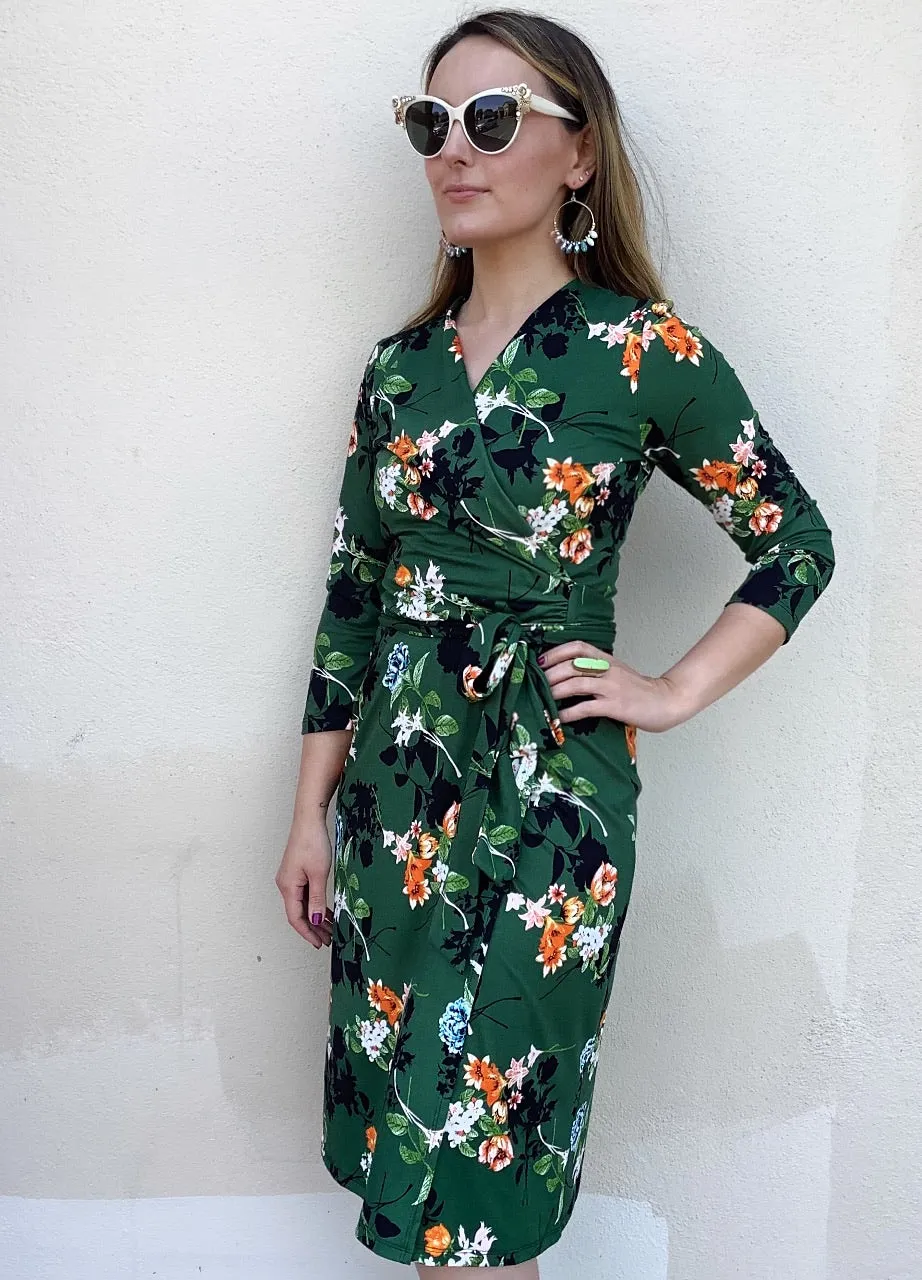 Rose Trellis Wrap Dress