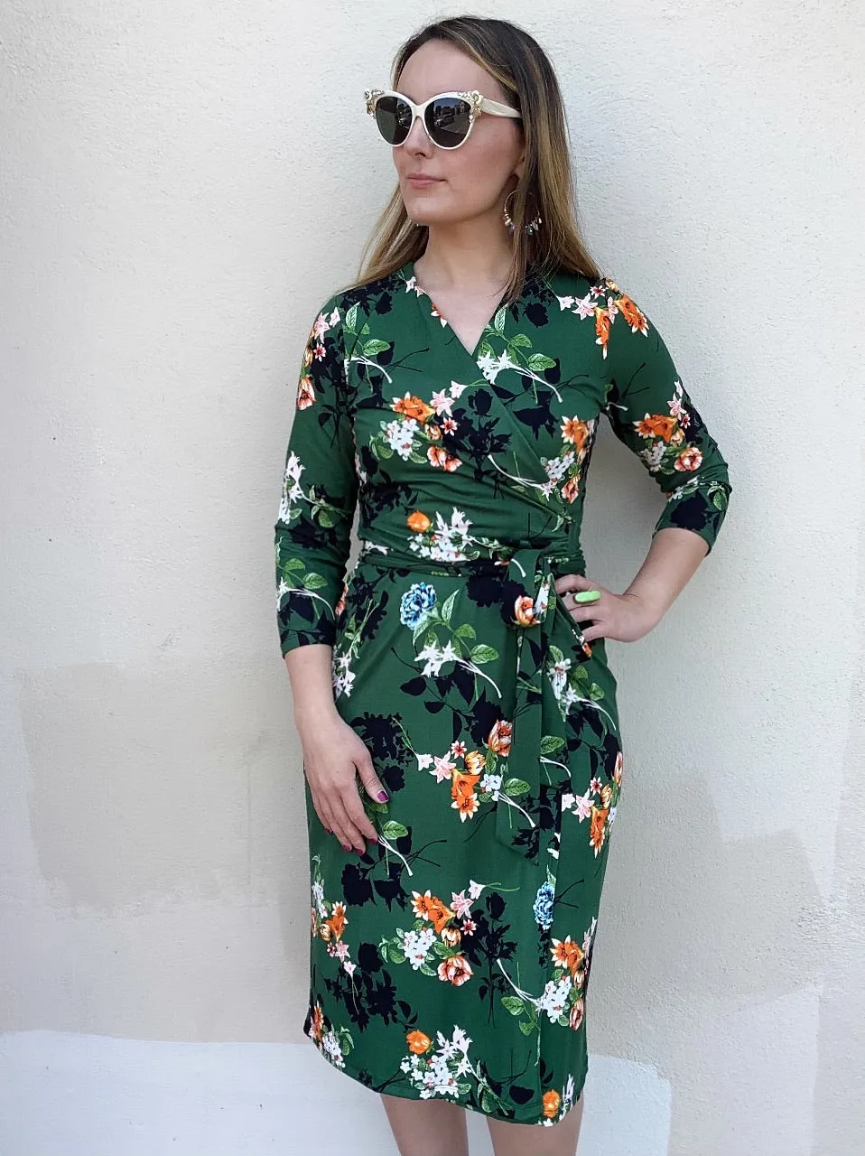 Rose Trellis Wrap Dress