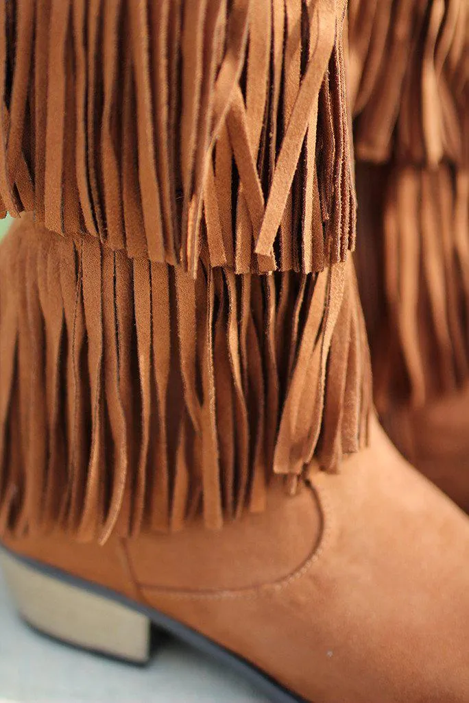 Rust Fringe Boots