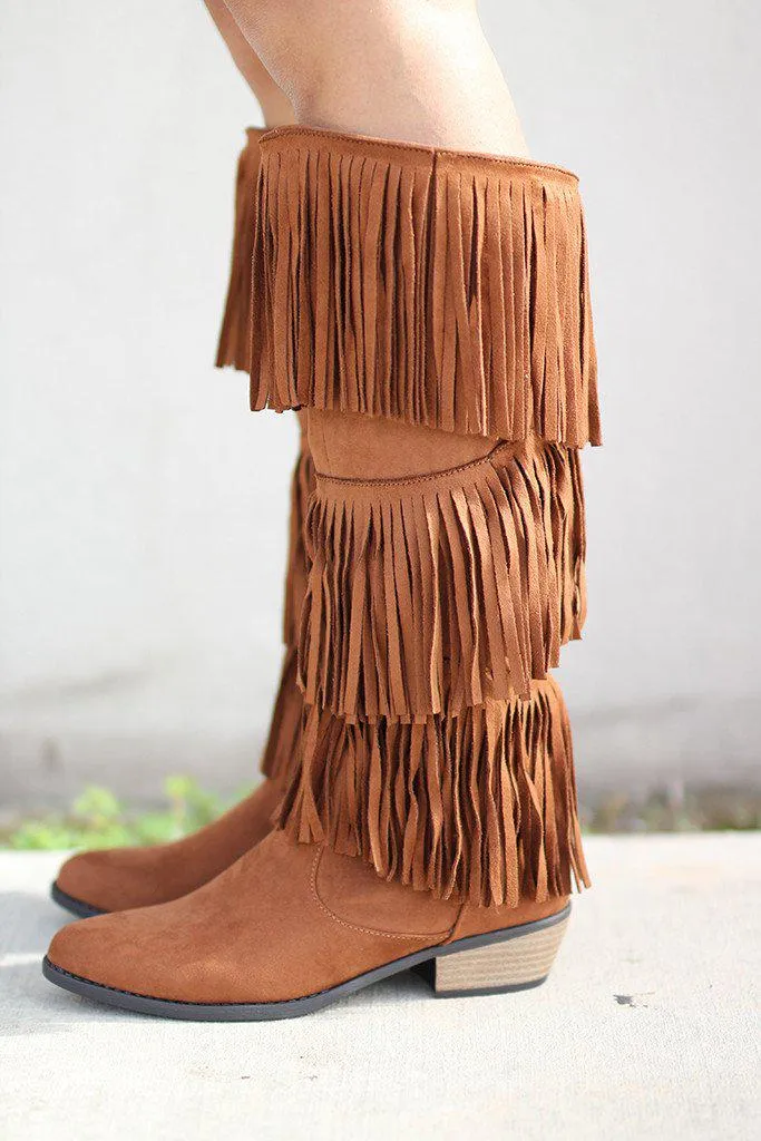 Rust Fringe Boots