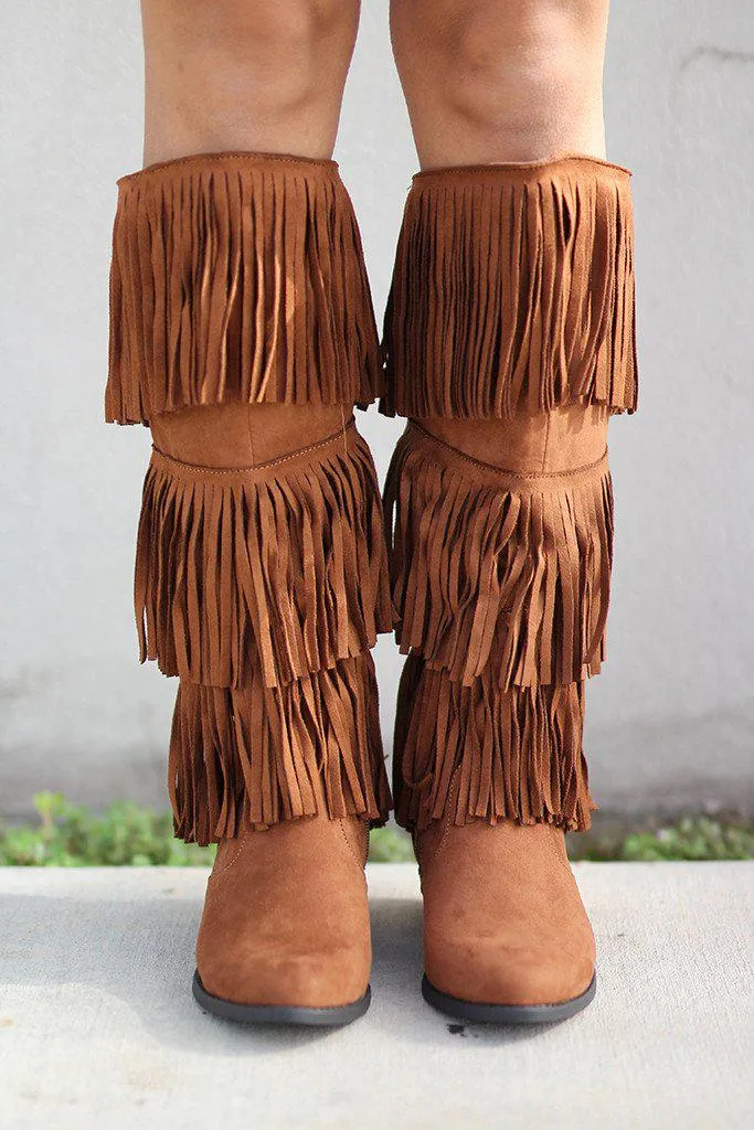 Rust Fringe Boots