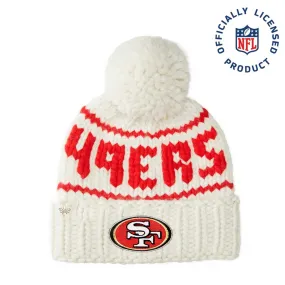 SF 49ERS LELE SADOUGHI X NFL WHITE BEANIE YARN POM