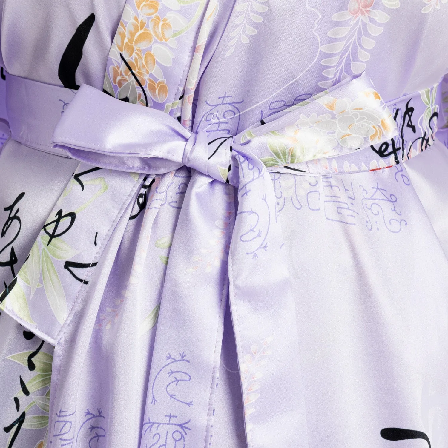 Silk Life Poem Long Lilac Japanese Yukata