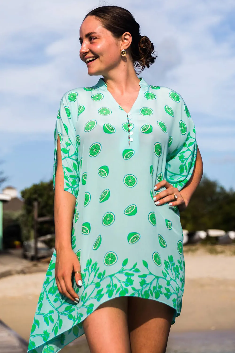 Silk Lotty Kaftan LIME TREE