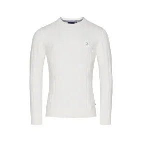 Simon Ribbed Long Sleeve Sweater - Pearl