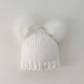 Snowy White Chenille Beanie Hat for Babies, Toddlers & Kids