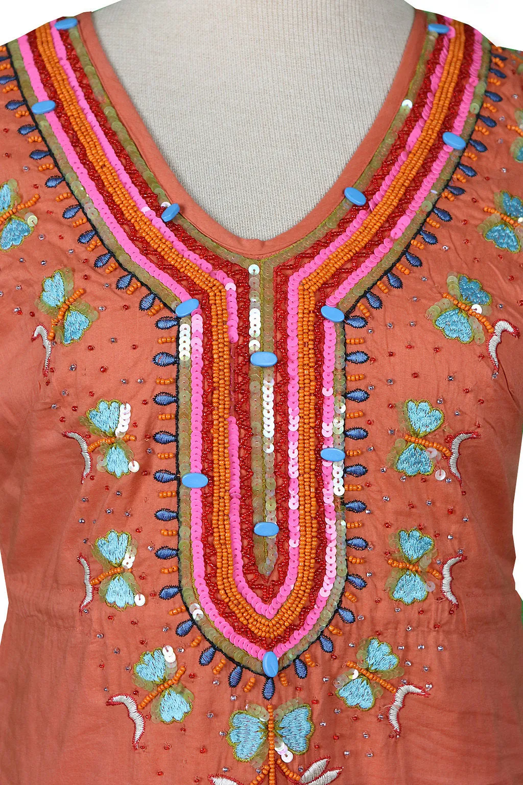 Spice Butterfly Embroidered and Beaded Tunic