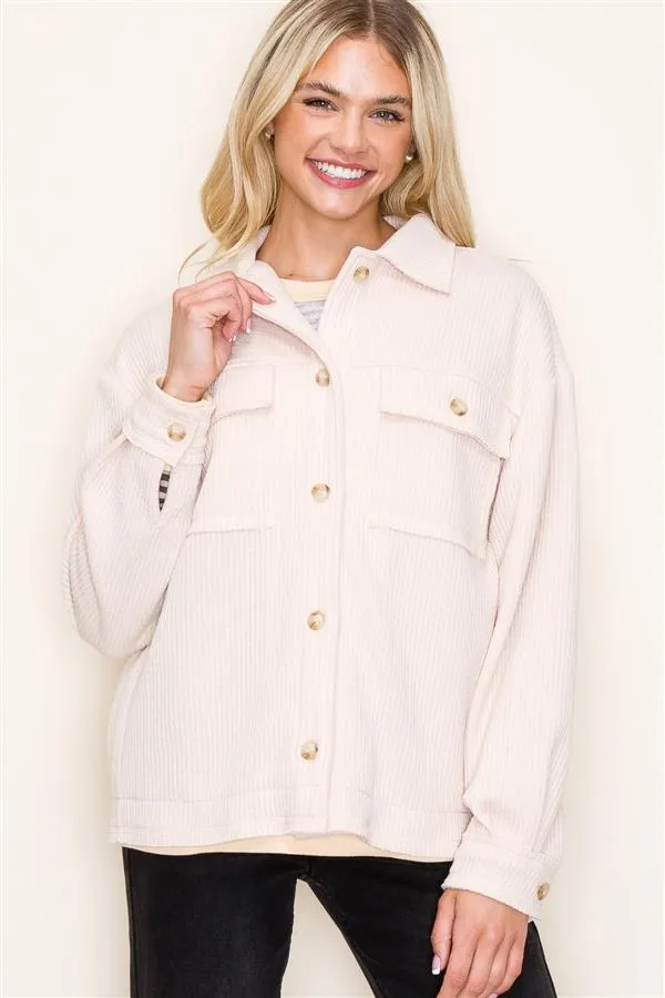 Spice Things Up Ribbed Button Down Shackets - 4 Colors!