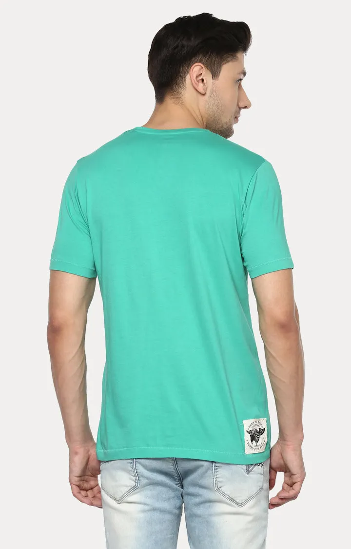 Spykar Men Green Printed Slim Fit T-Shirt