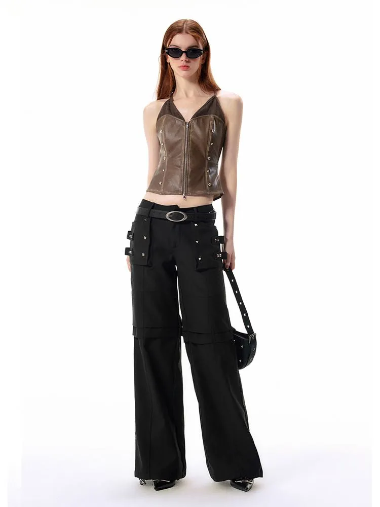 Street leather camisole and pants【s0000002581】