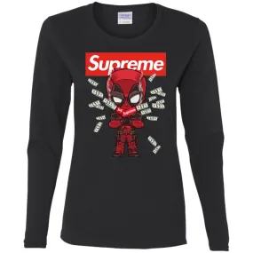 Supreme Deadpool Funny T-shirt Women Long Sleeve Shirt