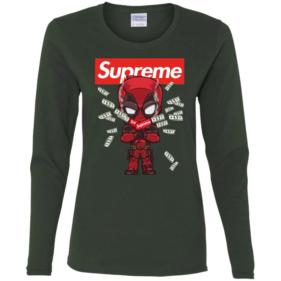 Supreme Deadpool Funny T-shirt Women Long Sleeve Shirt