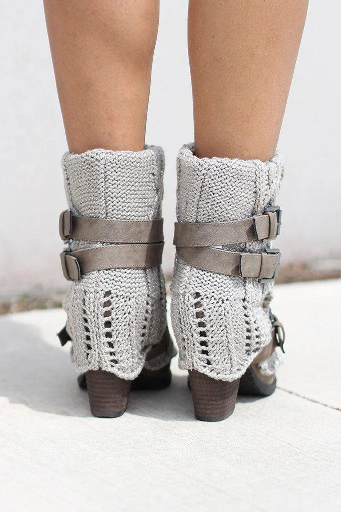 Sweat Me Taupe Booties