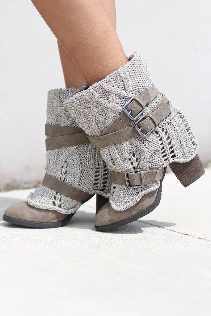 Sweat Me Taupe Booties