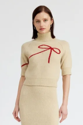 T-neck Sweater w Bow Merrill