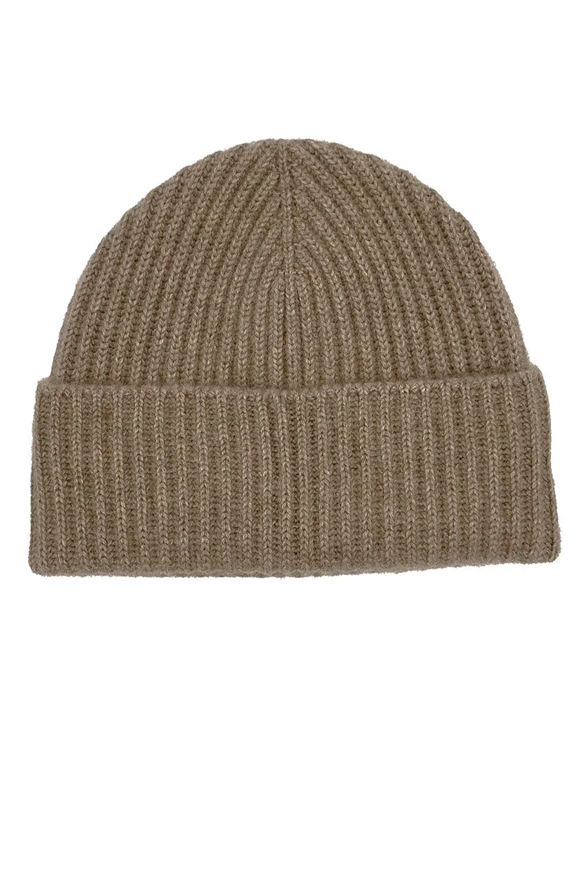 THE CLASSIC RIBBED BEANIE | Dark Natural