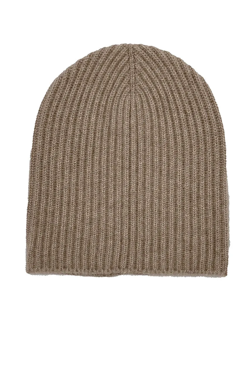 THE CLASSIC RIBBED BEANIE | Dark Natural