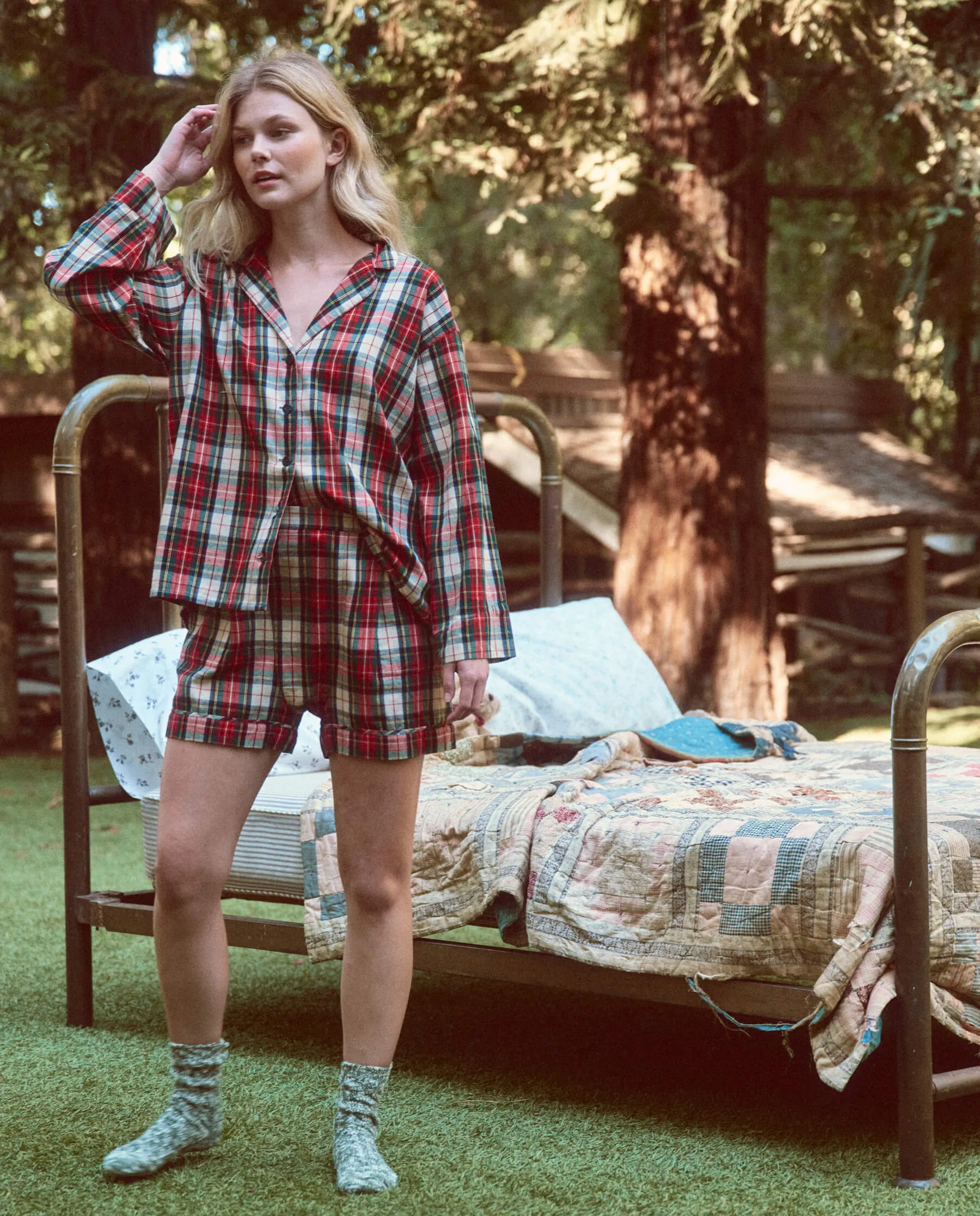 The Square Pajama Short. -- Winter Cabin Plaid