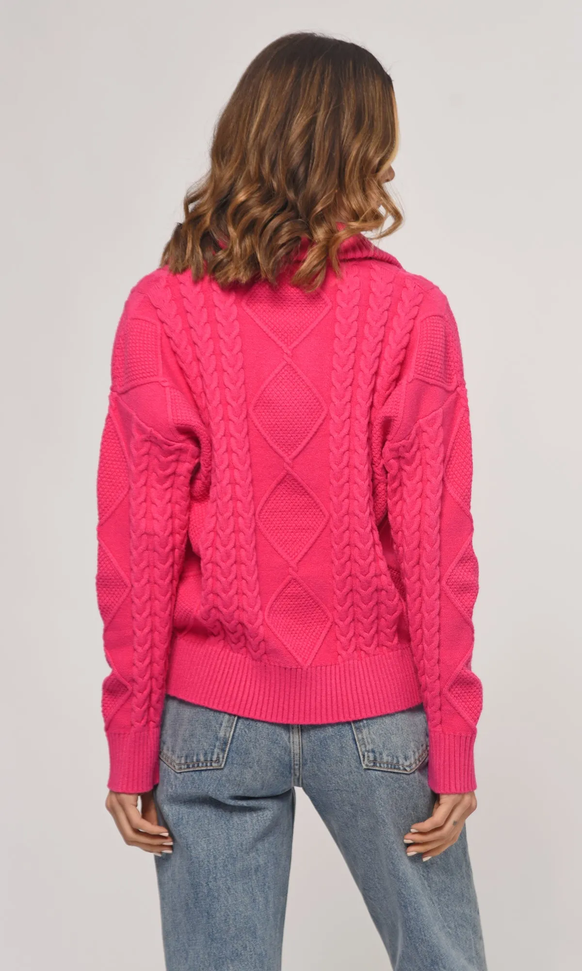 Thea Polo Cable Knit Sweater