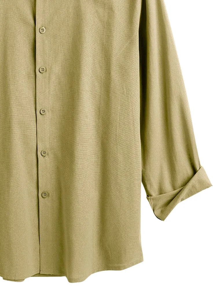 Three Quarter Sleeves Shirt With Pockets