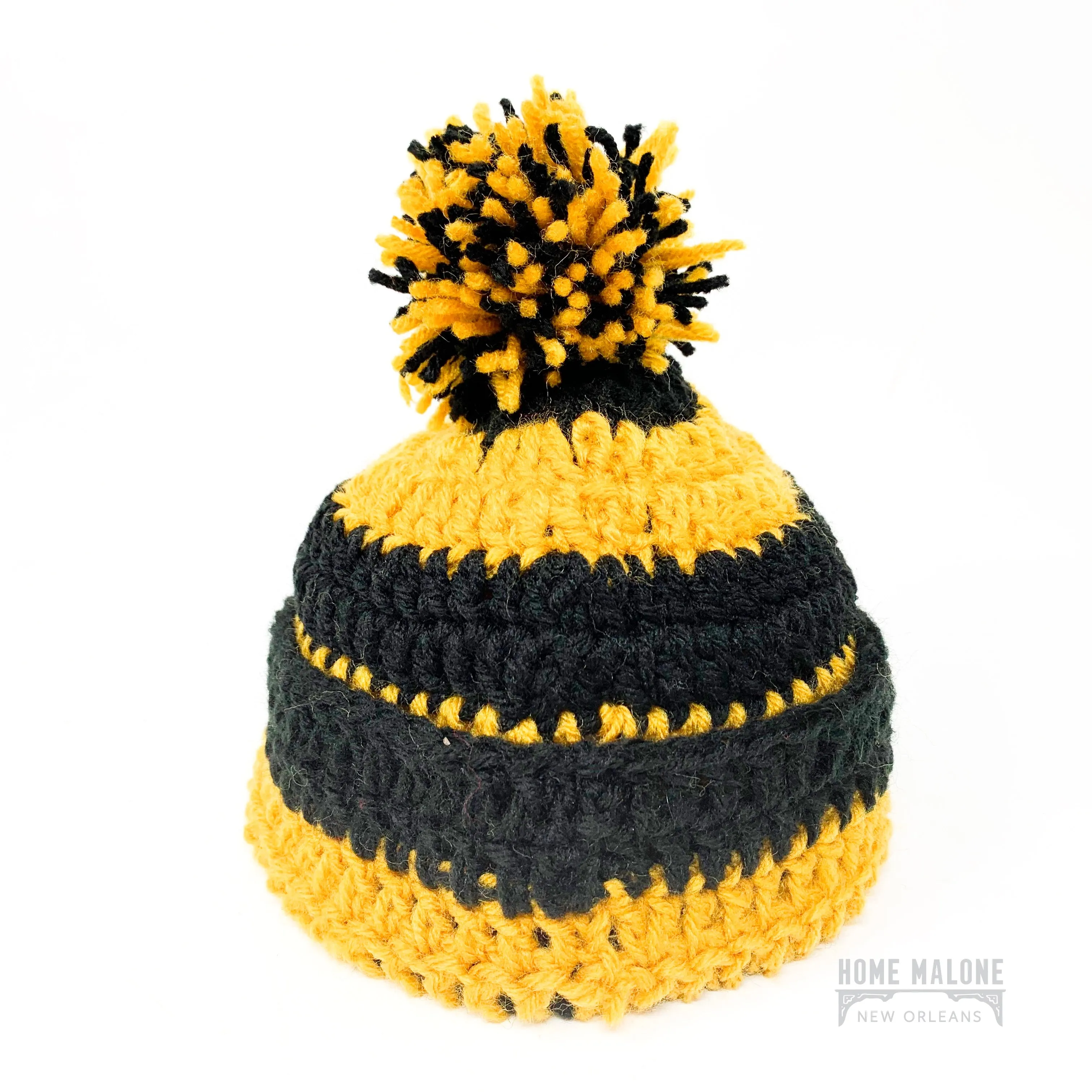 Toddler Black & Gold Knit Hat