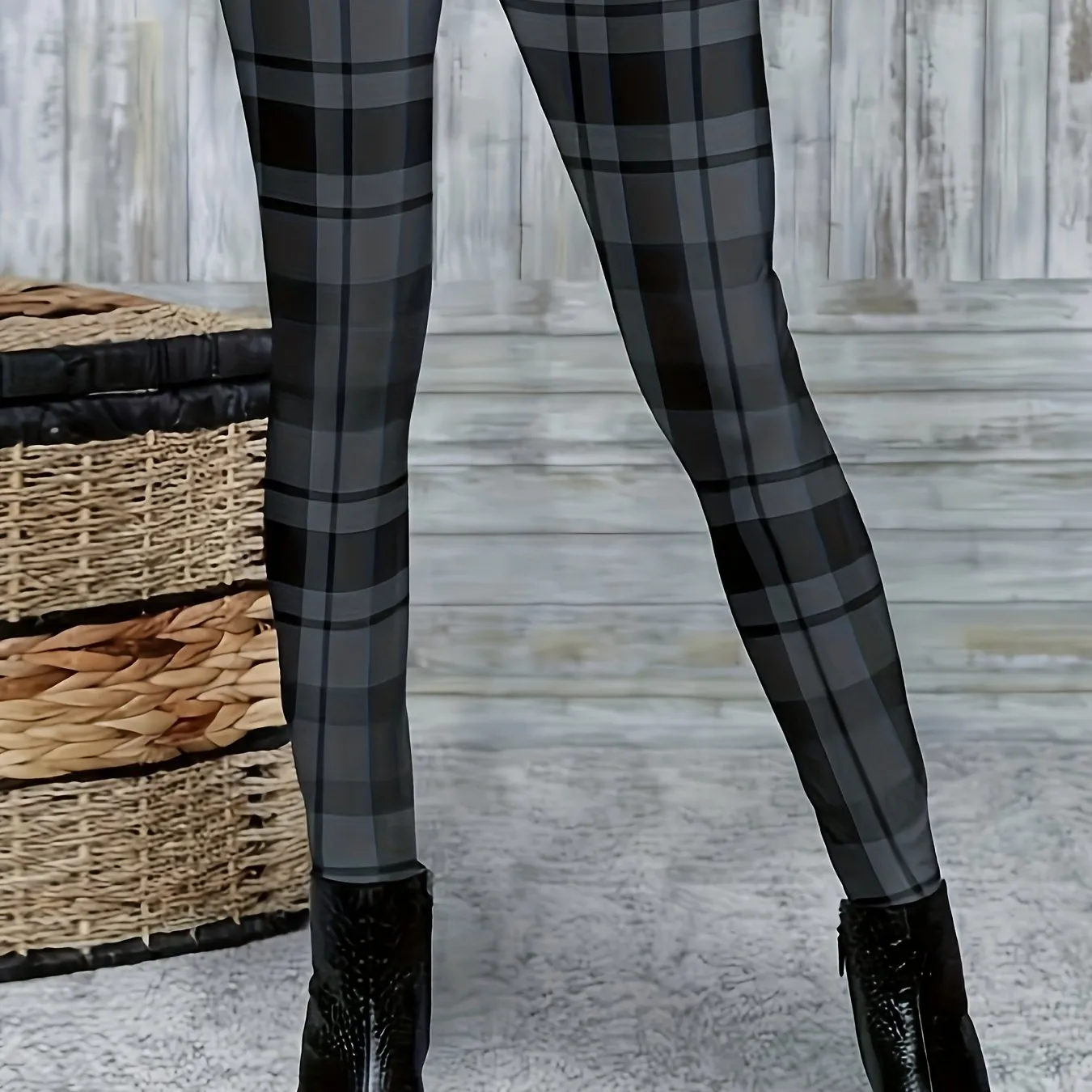 Trendy Plaid Skinny Leggings for Stylish Women Everyday Comfort