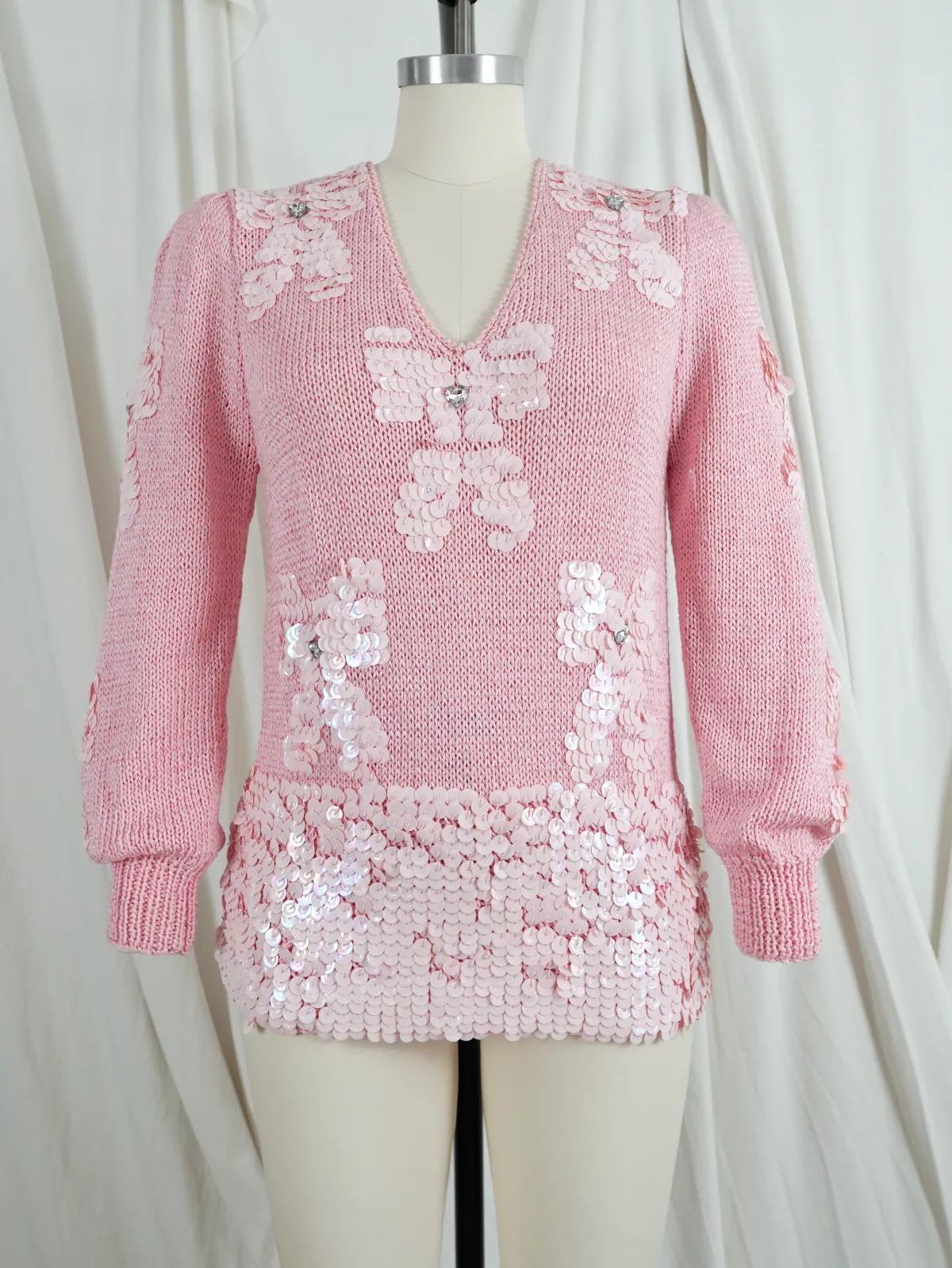 Vintage Pink Sweetheart Bow Sweater