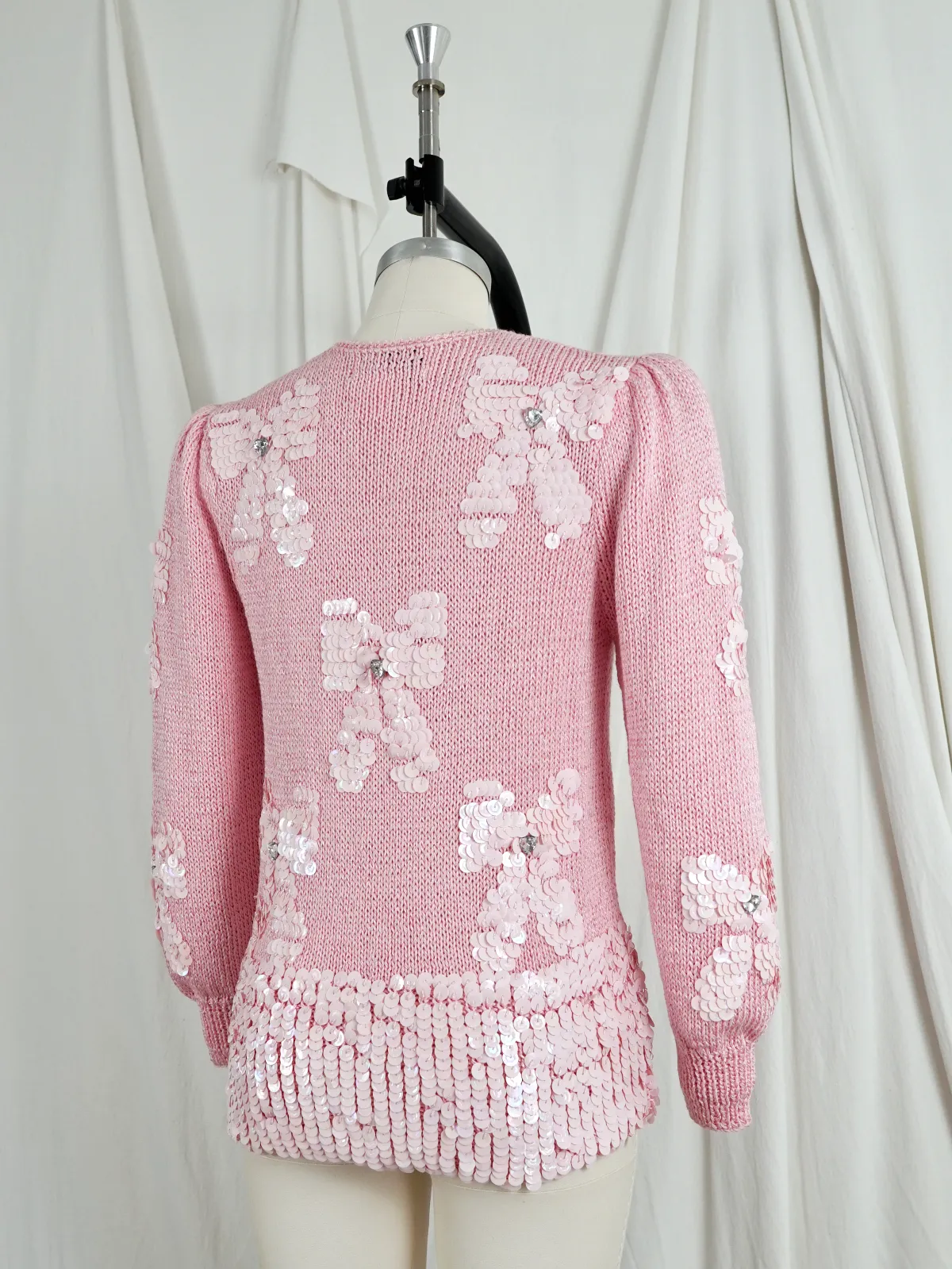 Vintage Pink Sweetheart Bow Sweater