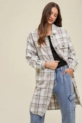 Violet Plaid Shacket Jacket