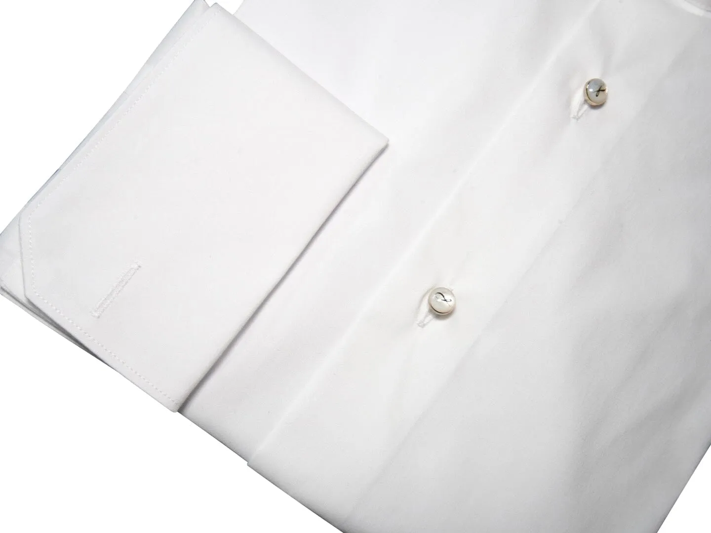 White Classico Signature Gold Tuxedo Shirt