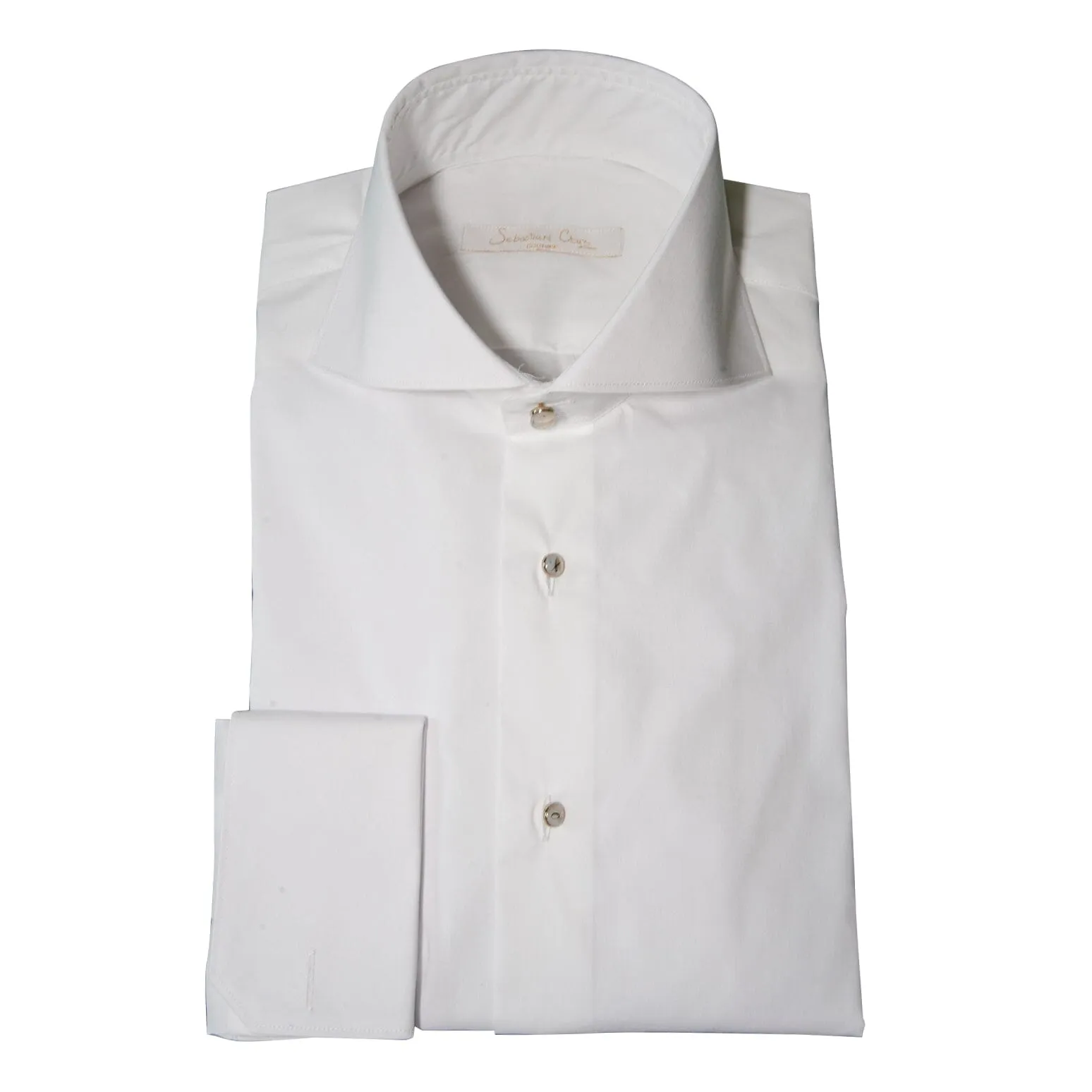 White Classico Signature Gold Tuxedo Shirt