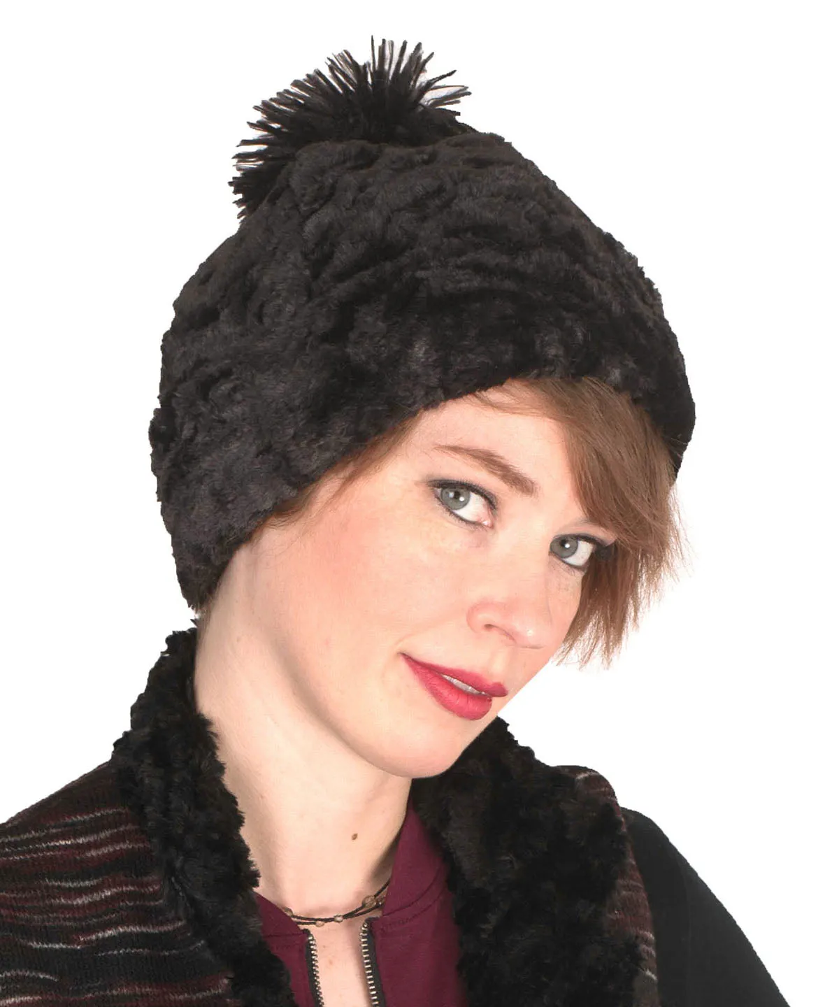 Women's Beanie Hat, Reversible - Cuddly Faux Furs