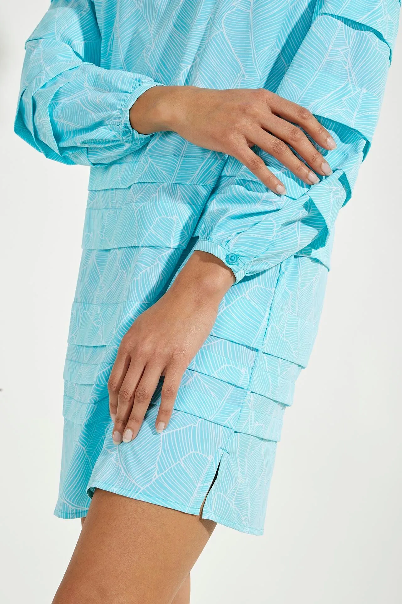 Women's Kallithea Cover-Up Dress  |  Bay Aqua Deco Palm