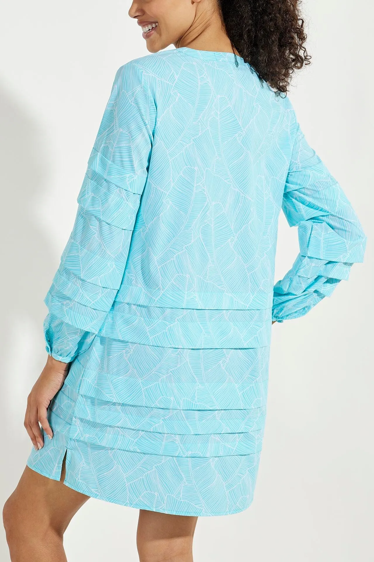 Women's Kallithea Cover-Up Dress  |  Bay Aqua Deco Palm