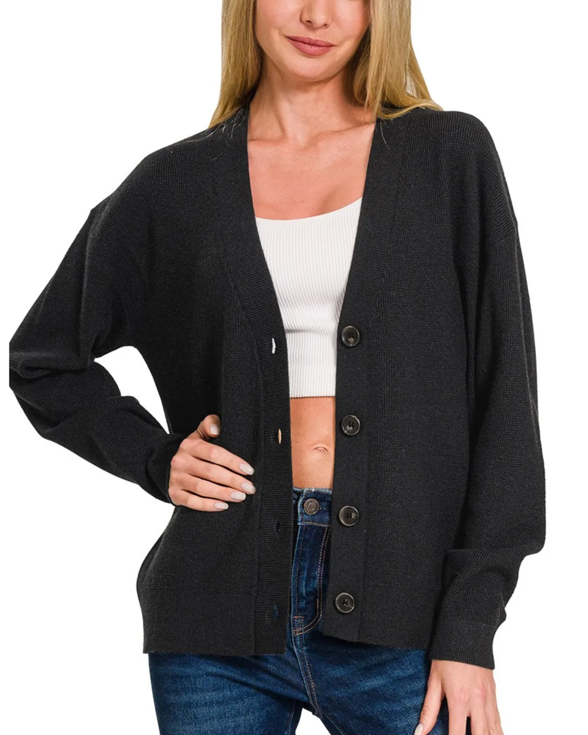 Zeanna Viscose Sweater Cardigan - Tw-2123D4