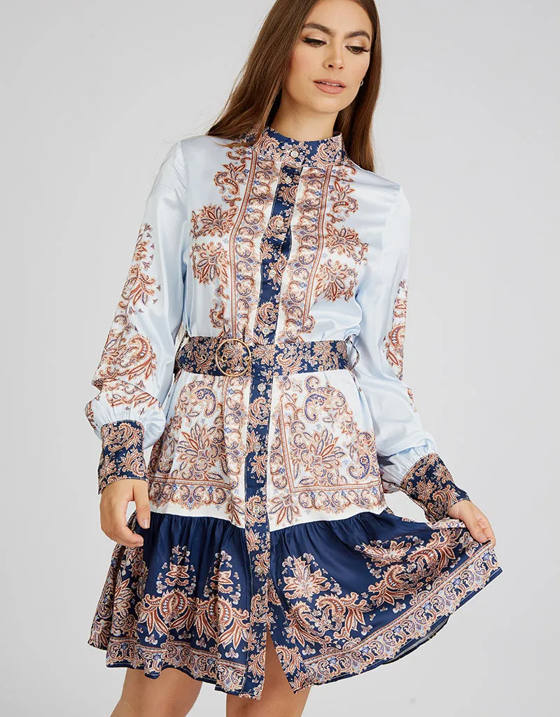 Zira Satin Print Dress